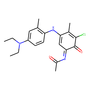 2-acetylamino-6-chloro-4-[(4-diethylamino)2-methylphenyl-imino]-5-methyl-1-oxo-2,5-cyclohexadiene