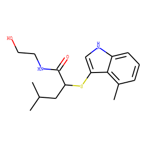 N-(2-Hydroxyethyl)-4-methyl-2-((4-methyl-1H-indol-3-yl)thio)pentamide