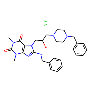 8-(benzylamino)-7-[3-(4-benzylpiperazin-1-yl)-2-hydroxy-propyl]-1,3-di methyl-purine-2,6-dione dihyd
