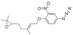 Oxirane, 3-[5-(4-azido-2-nitrophenoxy)-3-methyl-3-pentenyl]-2,2-dimeth yl-, (E)-.+/-.-