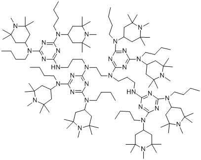 1,5,8,12-Tetrakis[4,6-bis(N-butyl-N-1,2,2,6,6-pentamethyl-4-piperidylamino)-1,3,5-triazin-2-yl]-1,5,8,12-tetraazadodecane