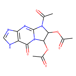 9H-Imidazo[1,2-a]purin-9-one,  5-acetyl-6,7-bis(acetyloxy)-3,5,6,7-tetrahydro-