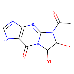 9H-Imidazo[1,2-a]purin-9-one,  5-acetyl-1,5,6,7-tetrahydro-6,7-dihydroxy-  (9CI)