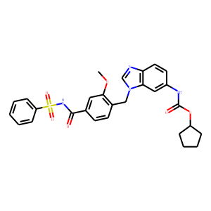 cyclopentyl N-[3-[[4-(benzenesulfonylcarbamoyl)-2-methoxy-phenyl]methy l]benzoimidazol-5-yl]carbamat