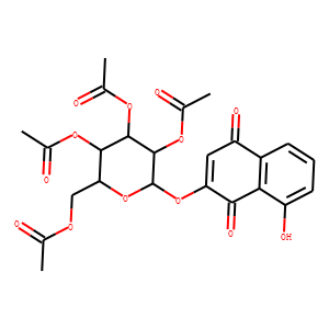 8-Hydroxy-2-((2,3,4,6-tetra-O-acetyl-beta-D-glucopyranosyl)oxy)-1,4-na phthalenedione