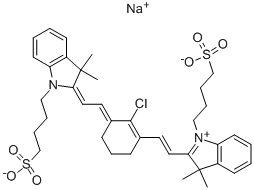 3,3-DIMETHYL-2-[2-[-CHLORO-3-[2-[1,3-DIHYDRO-3,3-DIMETHYL-1-(4-SULFOBUTYL)-2H-INDOL 2-YLIDENE]-ETHYL