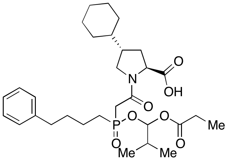 (4S)-4-Cyclohexyl-1-[(RS)-1-hydroxy-2-methylpropoxy](4-phenylbutyl)phosphinyl]-acetyl-L-proline Prop