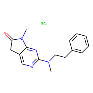 6H-Pyrrolo(2,3-d)pyrimidin-6-one, 5,7-dihydro-7-methyl-2-(methyl(2-phe nylethyl)amino)-, monohydroch