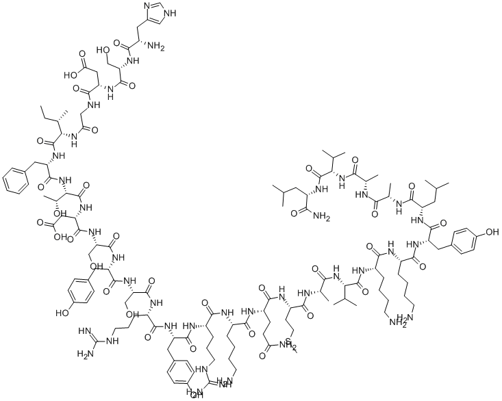 H-HIS-SER-ASP-GLY-ILE-PHE-THR-ASP-SER-TYR-SER-ARG-TYR-ARG-LYS-GLN-MET-ALA-VAL-LYS-LYS-TYR-LEU-ALA-AL