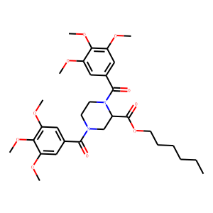 Hexyl 1,4-bis(3,4,5-trimethoxybenzoyl)-2-piperazinecarboxylate