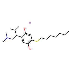 1,4-Benzenediol, 2-(1-((dimethylamino)methyl)-2-methylpropyl)-5-(hepty lthio)-, hydriodide