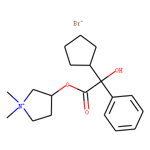 Pyrrolidinium, 3-[(cyclopentylhydroxyphenylacetyl)oxy]-1,1-dimethyl-, bromide, [R-(R*,S*)]-