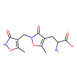 alpha-amino-2-(3-hydroxy-5-methyl-4-isoxazolyl)methyl-5-methyl-3-oxo-4-isoxazoline-4-propionic acid