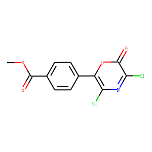 Benzoic  acid,  4-(3,5-dichloro-2-oxo-2H-1,4-oxazin-6-yl)-,  methyl  ester