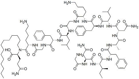 myristyl-glycyl-asparginyl-isoleucyl-phenylalanyl-alanyl-asparaginyl-leucyl-phenylalanyl-lysyl-glycy