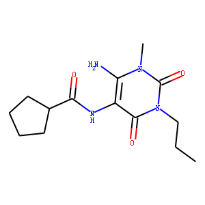 Cyclopentanecarboxamide,  N-(6-amino-1,2,3,4-tetrahydro-1-methyl-2,4-dioxo-3-propyl-5-pyrimidinyl)-