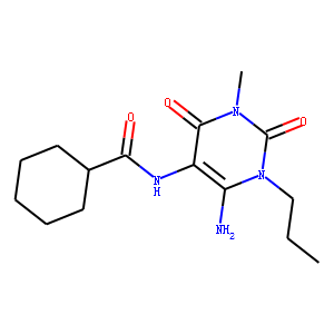 Cyclohexanecarboxamide,  N-(6-amino-1,2,3,4-tetrahydro-3-methyl-2,4-dioxo-1-propyl-5-pyrimidinyl)-