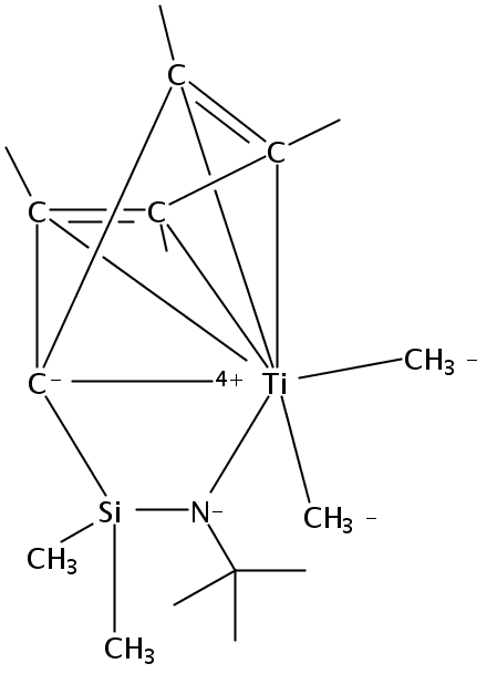 Dimethylsilylene(tetramethylcyclopentadienyl)(t-butylamido)titanium dimethyl