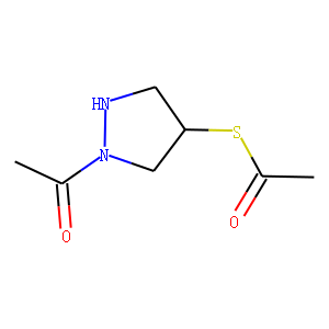 Ethanethioic  acid,  S-(1-acetyl-4-pyrazolidinyl)  ester