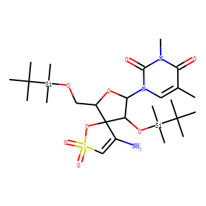  1-(2',5'-bis-O-(tert-butyldimethylsilylribofuranosyl)-3-N-methylthymine)-3'-spiro-5''-(4''-am