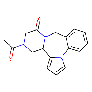 9H,11H-Pyrazino(2,1-c)pyrrolo(1,2-a)(1,4)benzodiazepin-11-one, 12,13,1 4,14a-tetrahydro-13-acetyl-