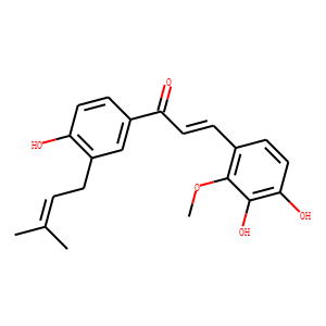 2-Propen-1-one, 3-(3,4-dihydroxy-2-Methoxyphenyl)-1-[4-hydroxy-3-(3-Methyl-2-butenyl)p henyl]-, (E)-