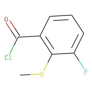 Benzoyl chloride, 3-fluoro-2-(methylthio)- (9CI)