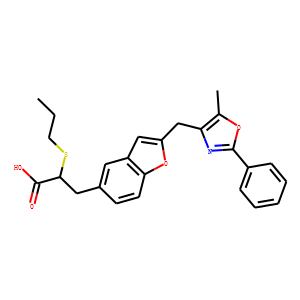 3-(2-((5-methyl-2-phenyloxazol-4-yl)methyl)benzofuran-5-yl)-2-(propylsulfanyl)propionic acid