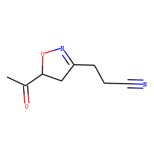 3-Isoxazolepropanenitrile, 5-acetyl-4,5-dihydro- (9CI)