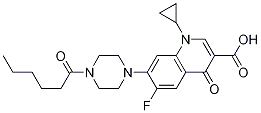 3-Quinolinecarboxylic acid, 1-cyclopropyl-6-fluoro-1,4-dihydro-4-oxo-7-[4-(1-oxohexyl)-1-piperazinyl