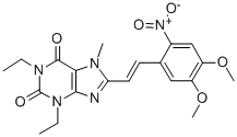 1H-Purine-2,6-dione, 3,7-dihydro-1,3-diethyl-8-(2-(4,5-dimethoxy-2-nit rophenyl)ethenyl)-7-methyl-,