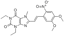 1H-Purine-2,6-dione, 3,7-dihydro-1,3-diethyl-8-(2-(4,5-dimethoxy-2-nit rophenyl)ethenyl)-7-methyl-,