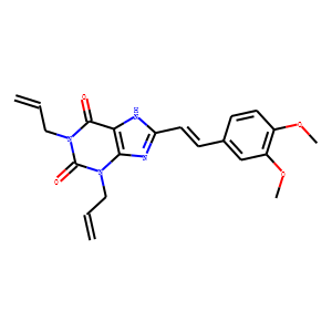 1H-Purine-2,6-dione, 3,7-dihydro-8-(2-(3,4-dimethoxyphenyl)ethenyl)-1, 3-di-2-propenyl-, (E)-