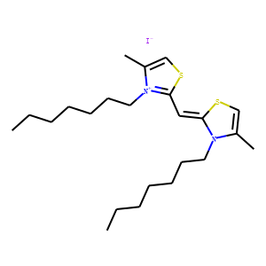 3-heptyl-2-[(3-heptyl-4-methyl-3H-thiazol-2-ylidene)methyl]-4-methylthiazolium iodide