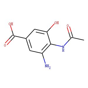 Benzoic acid, 4-(acetylamino)-3-amino-5-hydroxy- (9CI)