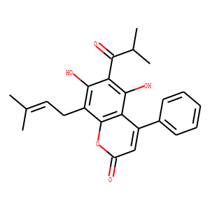 5,7-Dihydroxy-8-(3-methyl-2-butenyl)-6-(2-methylpropanoyl)-4-phenyl-2H-1-benzopyran-2-one