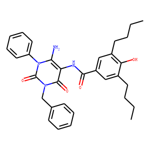 Benzamide,  N-[6-amino-1,2,3,4-tetrahydro-2,4-dioxo-1-phenyl-3-(phenylmethyl)-5-pyrimidinyl]-3,5-dib