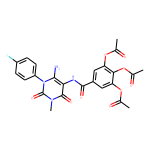 Benzamide,  3,4,5-tris(acetyloxy)-N-[6-amino-1-(4-fluorophenyl)-1,2,3,4-tetrahydro-3-methyl-2,4-diox