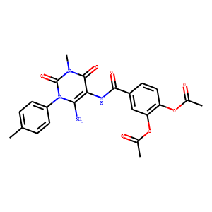 Benzamide,  3,4-bis(acetyloxy)-N-[6-amino-1,2,3,4-tetrahydro-3-methyl-1-(4-methylphenyl)-2,4-dioxo-5
