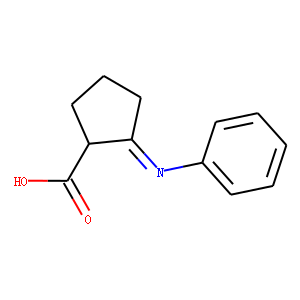 Cyclopentanecarboxylic acid, 2-(phenylimino)- (9CI)