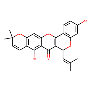3,8-Dihydroxy-6-(2-methyl-1-propenyl)-11,11-dimethyl-6H,7H,11H-bis[1]benzopyrano[4,3-b:6/',7/'-e]pyr