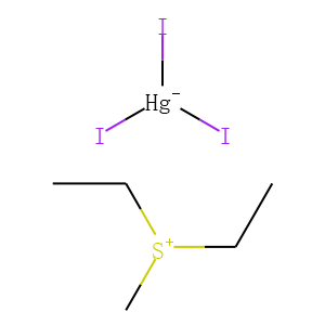 Diethylmethylsulfonium iodide mercuric iodide addition compound