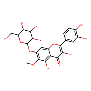 2-(3,4-dihydroxyphenyl)-7-(beta-D-glucopyranosyloxy)-3,5-dihydroxy-6-methoxy-4H-1-benzopyran-4-one