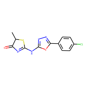2-((5-(4-Chlorophenyl)-1,3,4-oxadiazol-2-yl)amino)-5-methyl-4(5H)-thia zolone