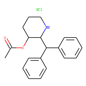 3-Piperidinol, 2-(diphenylmethyl)-, acetate (ester), hydrochloride