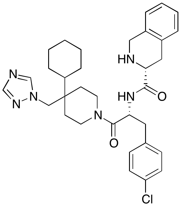 (3R)-N-[(1R)-1-[(4-Chlorophenyl)methyl]-2-[4-cyclohexyl-4-(1H-1,2,4-triazol-1-ylmethyl)-1-piperidiny