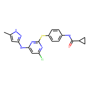 N-(4-(4-Chloro-6-(3-methyl-1H-pyrazol-5-ylamino)-pyrimidin-2-ylthio)phenyl)cyclopropanecarboxamide