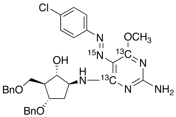 5-[[2-Amino-5-[2-(4-chlorophenyl)diazenyl]-6-methoxy-4-pyrimidinyl]amino-13C2, 15N]-3-(phenylmethoxy
