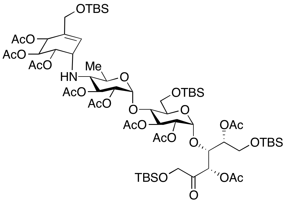 Nona-O-acetyl Acarbose D-Fructose 1,6,6’,6’’’-Tetra-tert-butyldimethylsilyloxymethyl Ester 